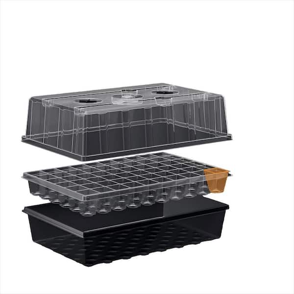 60-Cell Self-Watering Seed Starter Kit with Grow Light and Humidity Dome-Indoor Seedling Trays for Plant Germination