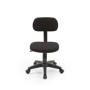 Small Black Fabric Task Chair with Swivel Seat