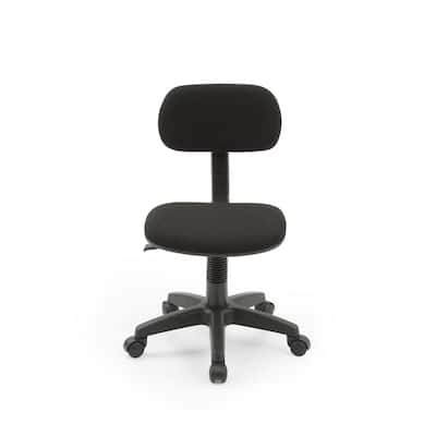 16 in. Width Small Black Fabric Task Chair with Swivel Seat