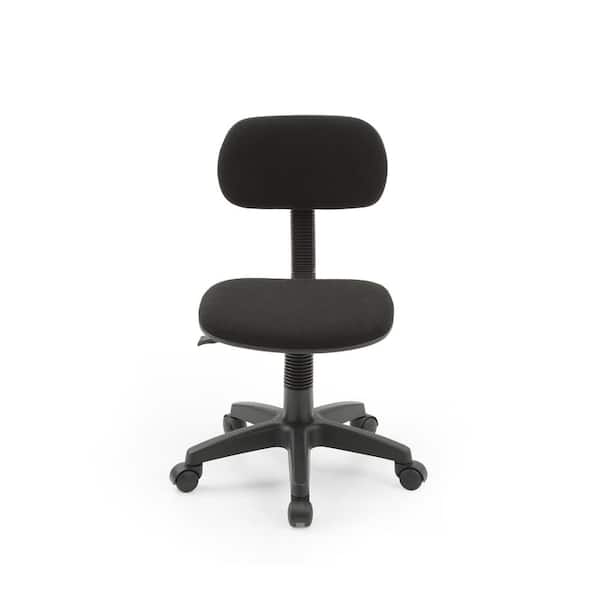 HODEDAH Small Black Fabric Task Chair with Swivel Seat