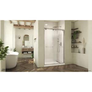 Abbey 44 in. to 48 in. W x 76 in. H Frameless Sliding Bypass Shower Door in Brushed Nickel