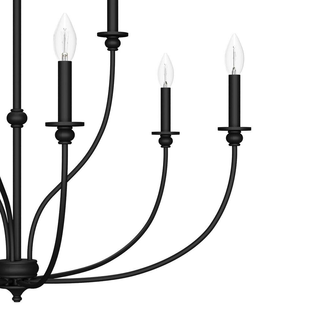 Matte Black 9-Light Candle Style Chandelier