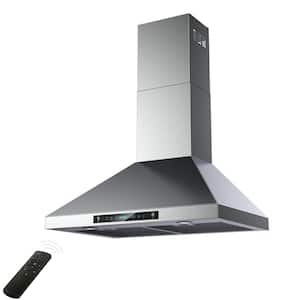 30 in. 763 CFM Ducted Wall Mount with Light Range Hood in Stainless Steel