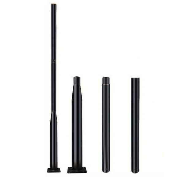 10 ft. Black Surface Mount Outdoor Splicing Rod Lamp Post with Base Accessory for Outdoor Lights