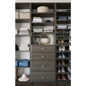 14 in. W D x 25.375 in. W x 84 in. H Bistro Drawer and Shelving Tower Wood Closet System