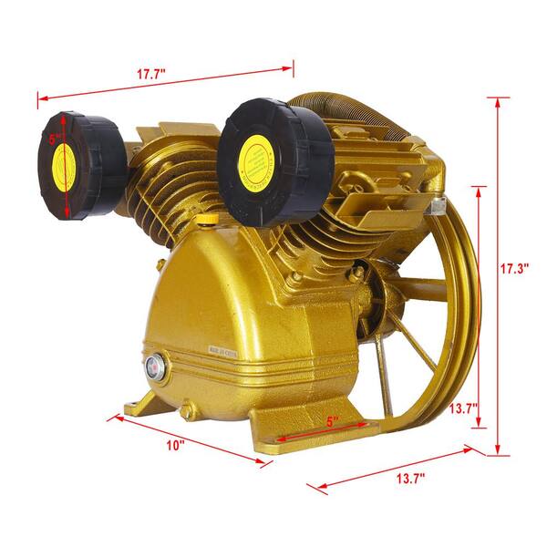 Lukvuzo 5 hp. Air Compressor Pump Head 21CFM, 115 PSI V-Type Dual 