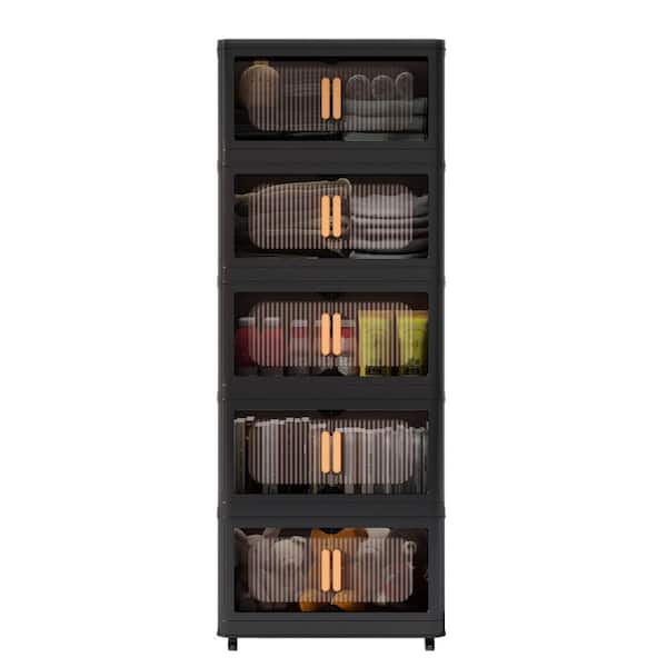 Tileon 5 Tiers Kitchen Pantry, Folding Storage Cabinet
