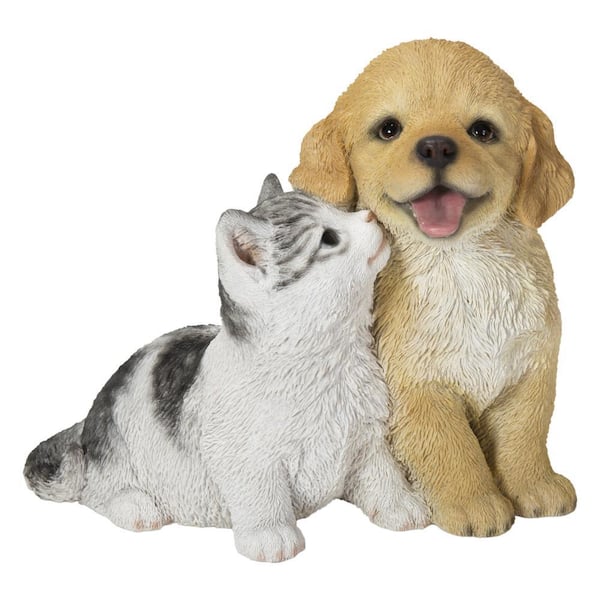 HI-LINE GIFT LTD. Golden Retriever and Kitten Statues