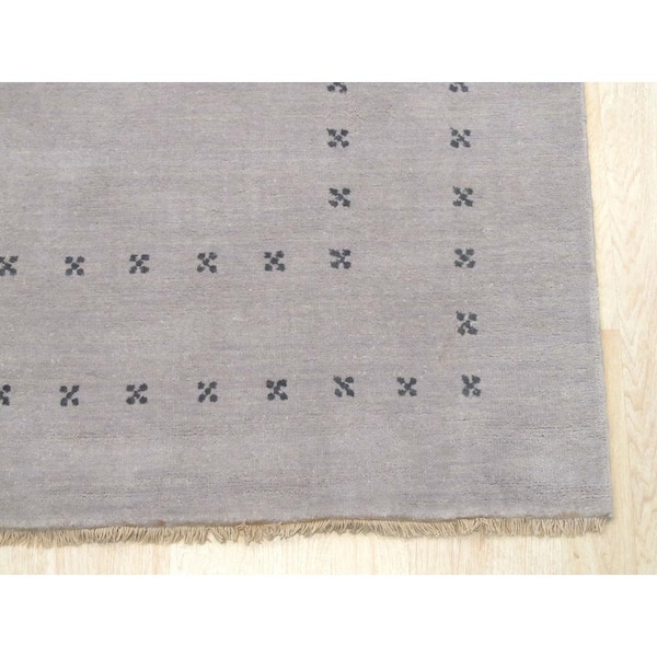 Silver 9 ft. x 12 ft. Handmade Wool Transitional Lori Baft Area Rug