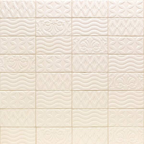Ivy Hill Tile Catalina Deco Vanilla 3 in. x 6 in. x 8 mm Ceramic Wall Subway Tile