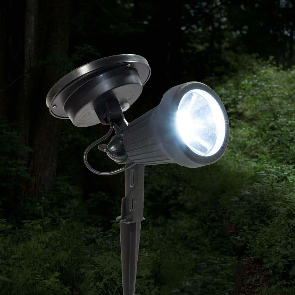 Black Aluminum Solar LED Landscape Spotlight