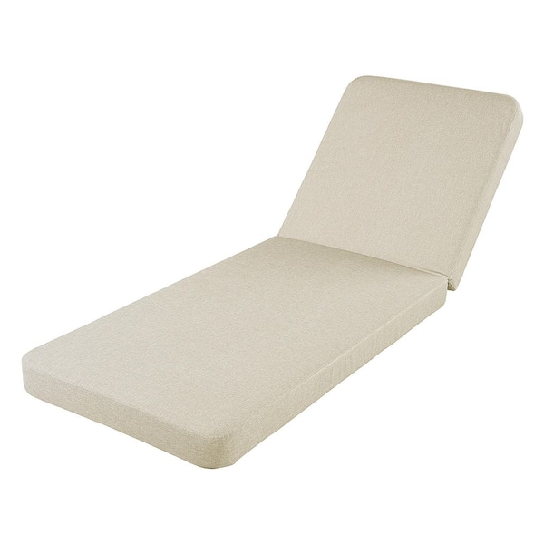 Corfu 76.75 in. x 27 in. x 4 in. Foldable 1-Piece Patio Outdoor Chaise Lounge Cushion in Beige