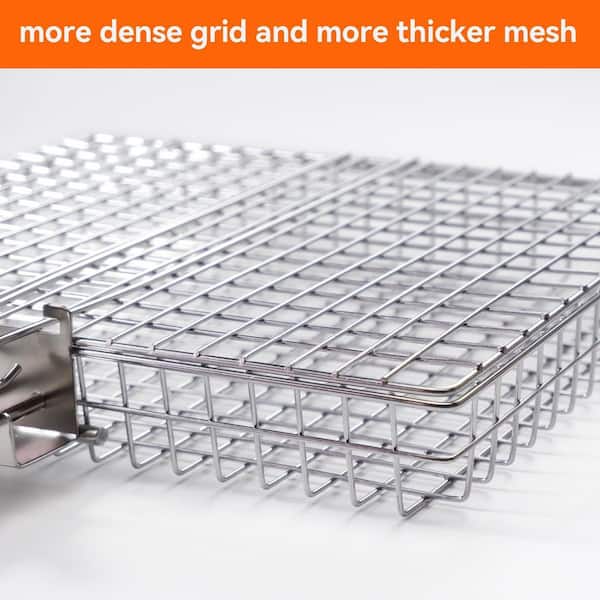 JFVKAF 4-Pieces Stainless Steel Grill Basket Set w/ Removable