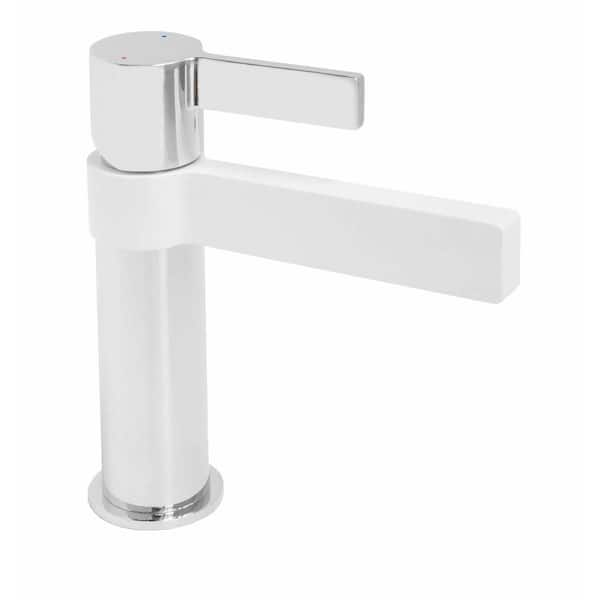 Unbranded Martini Single-Handle Single Hole Bathroom Faucet in Chrome and Matte White