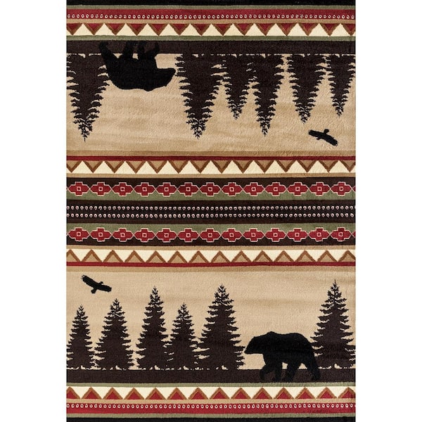 United Weavers Woodside Bear Stride Beige 2 ft. x 3 ft. Area Rug