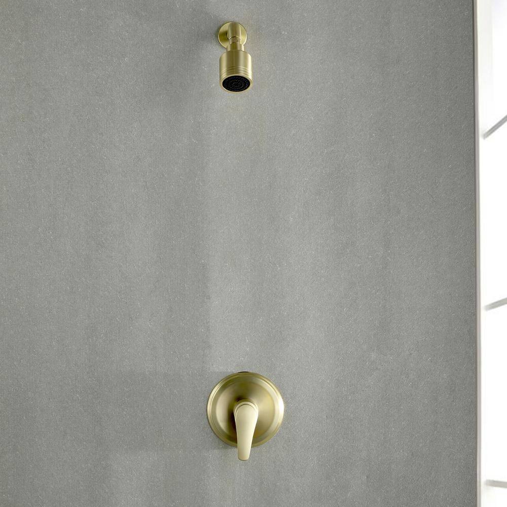 Brushed Gold Wall Mounted Rain Shower Faucet Set