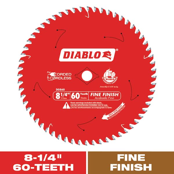 8-1/4in. x 60-Teeth Fine Finish Circular Saw Blade for Wood