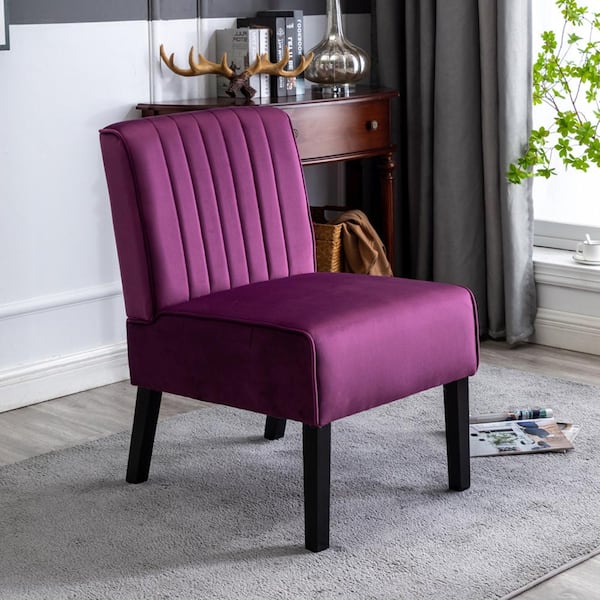 Evans Eggplant Velvet Accent Chair (Set of 2)