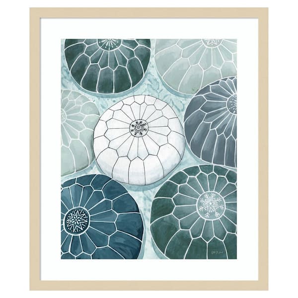 Moroccan Street Poufs by Yvette St. 1 Piece Framed Giclee Abstract Art Print 25 in. x 21 in.