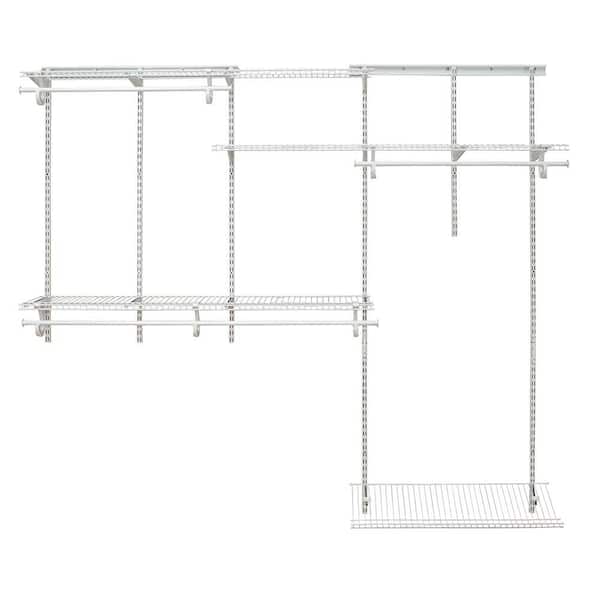 ClosetMaid 13 in. D x 96 in. W x 78 in. H ShelfTrack 5 ft. - 8 ft. Steel Closet System Organizer Kit with Shoe Shelf