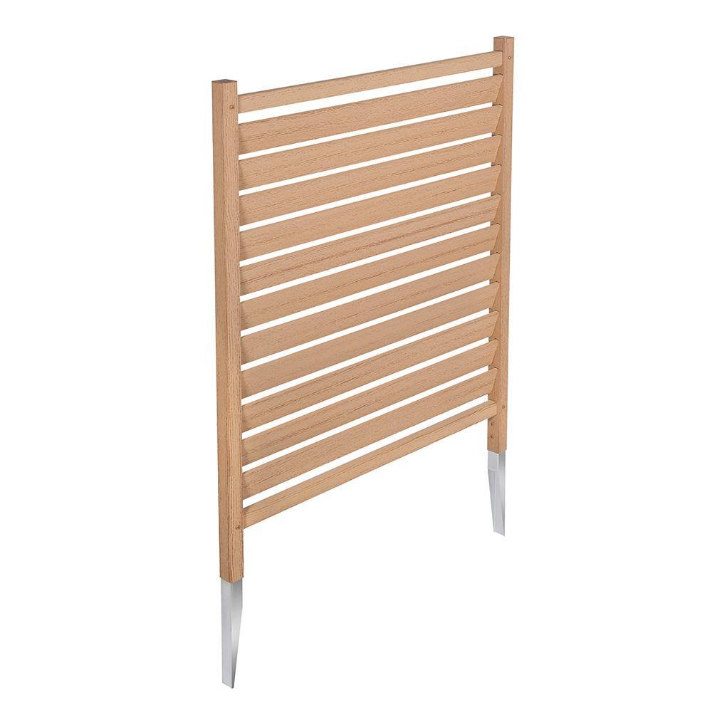 Cedar Color Vinyl Louvered Privacy Screen Panels, 44in H x 36in W