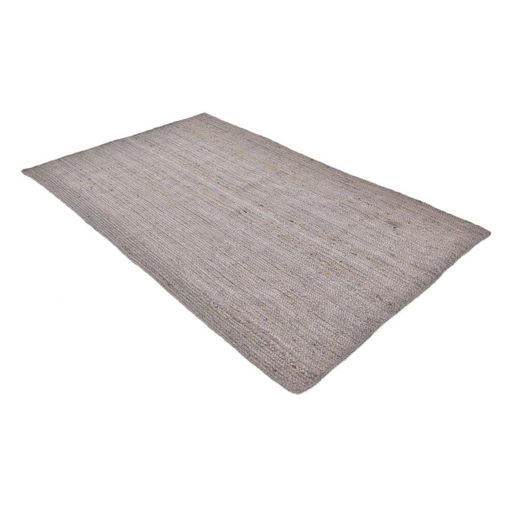 Handmade Gray Braided Jute Reversible Indoor Rug 5' x 8'