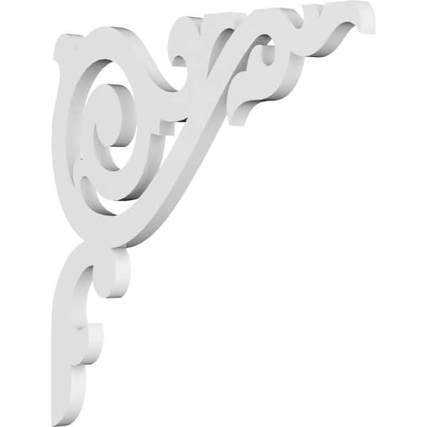 Ekena Millwork 5/8 in. W x 12 in. H x 12 in. D PVC Baile Bracket