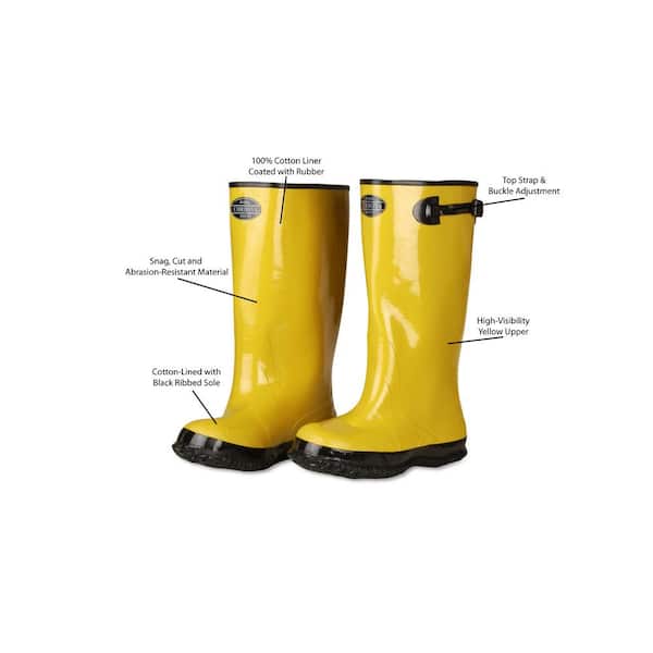 RUBBER 13 INCH 5 BUCKLE SLUSH BOOTS: Durable, quality, protective  slip-resistant footwear.
