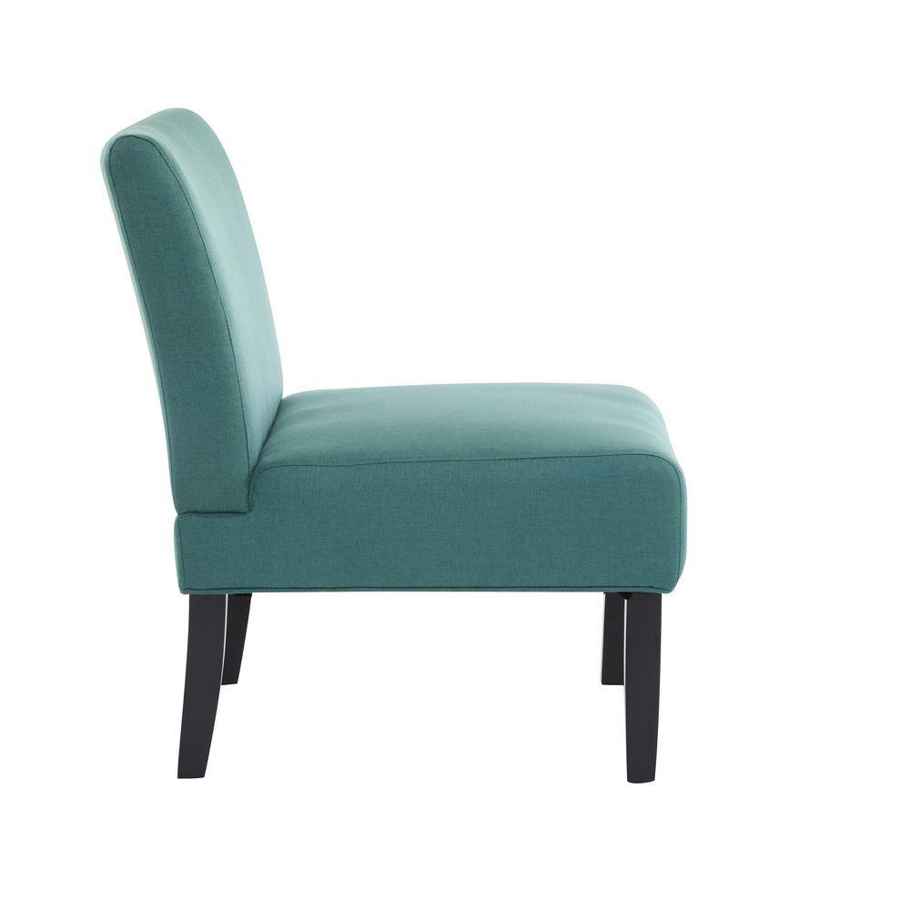 Dark Teal and Matte Black Handcrafted Rubberwood Slipper Chair