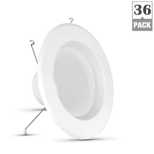 5/6 in. Integrated LED White Retrofit Recessed Light Trim Dimmable CEC Downlight Soft White 2700K, 36-Pack