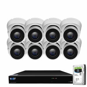 8-Channel 8MP 2TB NVR Smart Security Camera System with 8 Wired Bullet Cameras 3.6 mm Fixed Lens Artificial Intelligence