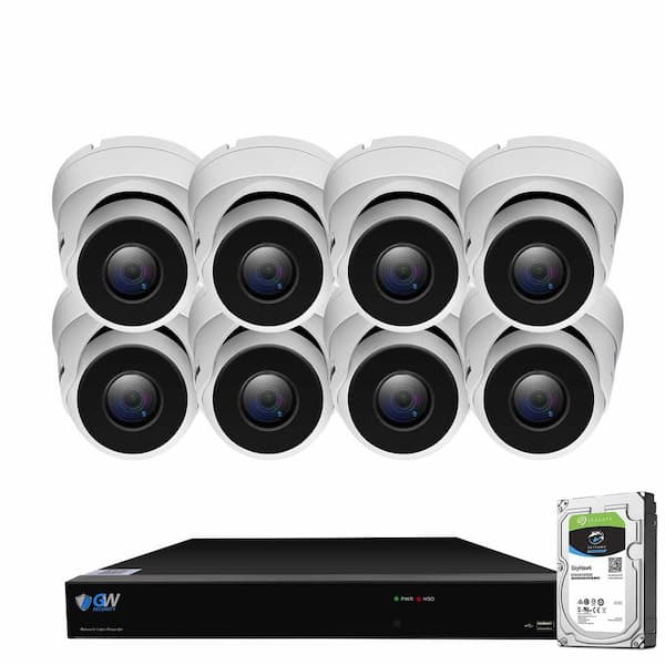 GW Security 8-Channel 8MP 2TB NVR Smart Security Camera System with 8 Wired Bullet Cameras 3.6 mm Fixed Lens Artificial Intelligence