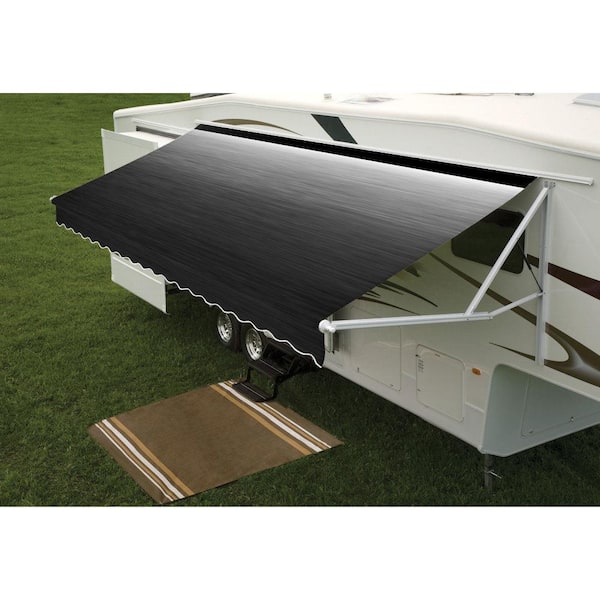 DOMETIC 9100 Power Patio Awning with Black Weathershield - 20 ft., Onyx Linen Fade