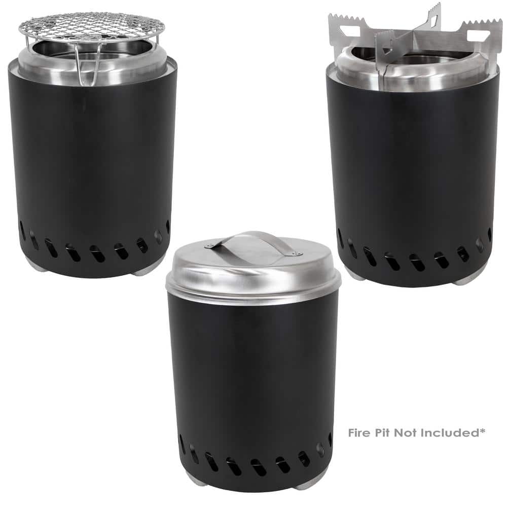 Compact Stainless Steel Smokeless Fire Pit Accessory Kit