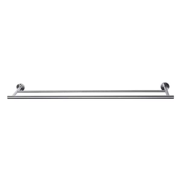 ARCORA Round 36 in. Wall Mounted Towel Bar in Brushed Nickel