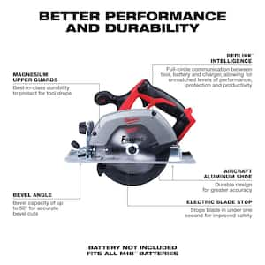 M18 18V Lithium-Ion Cordless 6-1/2 in. Circular Saw with M18 (1) High Output 6.0Ah Battery & (2) 5.0Ah Battery