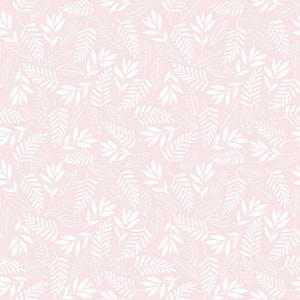 Tiny Tots 2-Collection Pink/White Glitter Finish Kids Koala Leaf Design Non-Woven Paper Wallpaper Roll