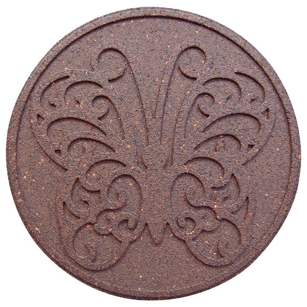 Envirotile 18 in. x 18 in. Reversible Terra Cotta Rubber Step Stone