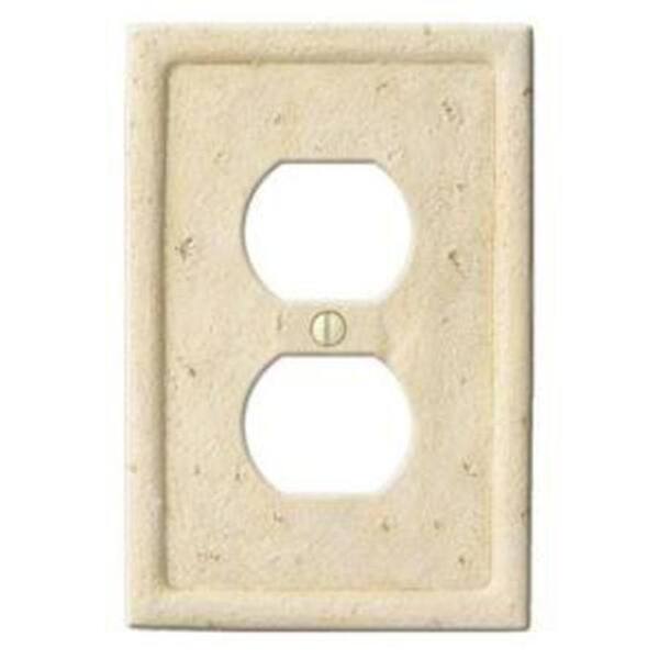 Creative Accents Stone 1 Duplex Wall Plate - Ivory-DISCONTINUED