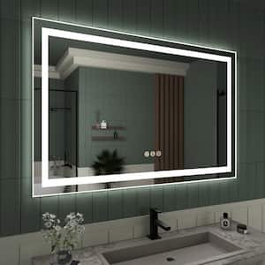 42 in. W x 36 in. H Rectangular Frameless LED Light Anti-Fog Wall Bathroom Vanity Mirror in Polished Crystal