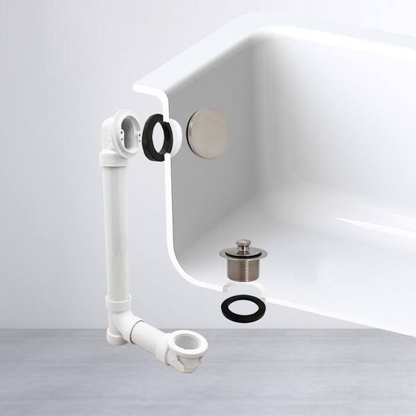 Westbrass Illusionary Overflow 12 in. x 4 in. Sch. 40 PVC Bath