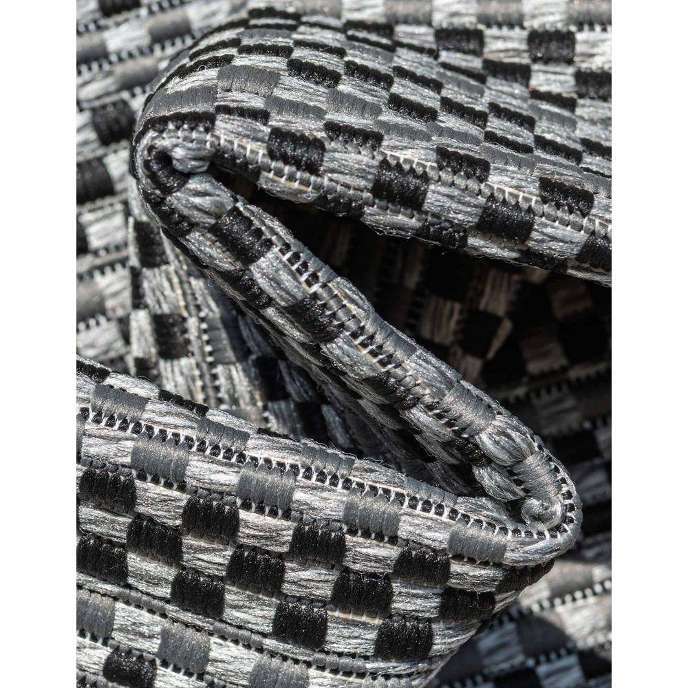 Gray Stripe Synthetic Square Outdoor Rug, 6' x 6'