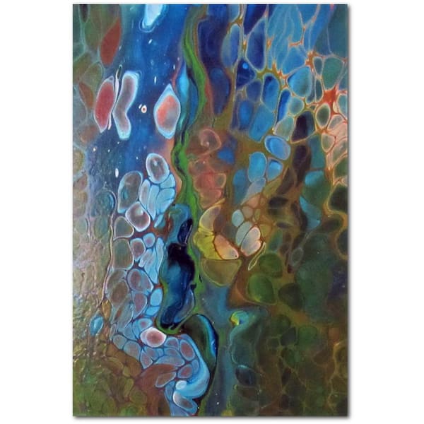 Courtside Market Water Lillies Gallery-Wrapped Canvas Abstract Wall Art 36 in. x 24 in.