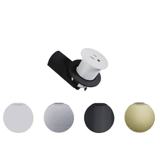 Pass & Seymour Kitchen Countertop Outlet with 5 Metal Wall Plate Lids (6 Piece)