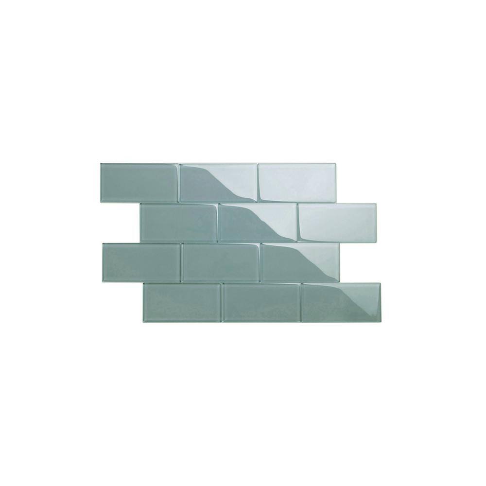 Classic Premium Glossy Gray Glass Subway Wall Tile 3" x 6"