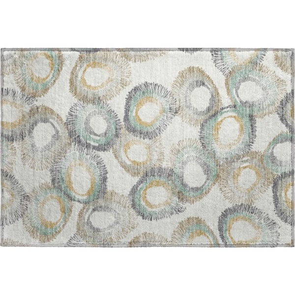 Mayfield Premium Machine Washable Abstract AMF2278 Ivory 2 ft. x 3 ft. Accent Rug