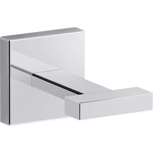 Square Knob Robe/Towel Hook in Polished Chrome