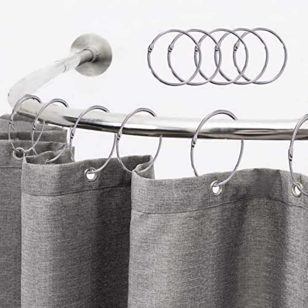 12 Pack Chrome Metal Circular Shower Curtain Rings