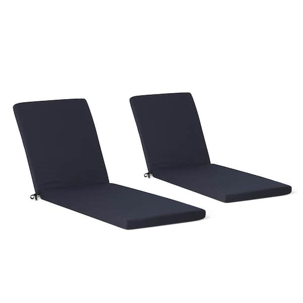 WESTIN OUTDOOR FadingFree (Set of 2) 23 in. x 30 in. x 2.5 in. Outdoor Patio Chaise Lounge Chair Cushion Set in Navy Blue