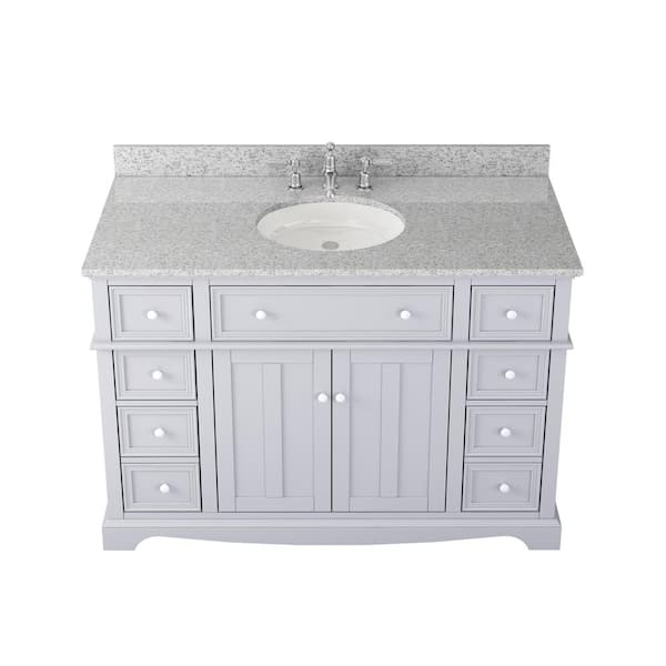 Home Decorators Collection Fremont 49 in. Single Sink Grey Bath Vanity with  Grey Granite Top (Assembled) TJ-FTV4922GR - The Home Depot